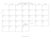 January 2024 Calendar with Jewish holidays