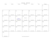 June 2024 Calendar with Jewish equivalents