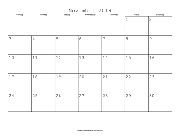 November 2019 Calendar with Jewish holidays 