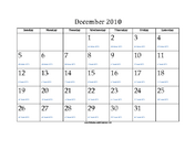 December 2010 Calendar with Jewish equivalents