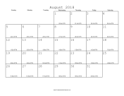 August 2018 Calendar with Jewish equivalents