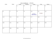 December 2020 Calendar with Jewish holidays