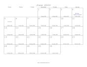 June 2022 Calendar with Jewish equivalents