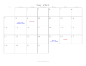 May 2023 Calendar with Jewish holidays