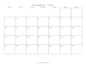 November 2024 Calendar with Jewish holidays