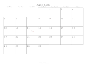 Adar II 5783 Calendar