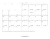 Av 5783 Calendar with Gregorian equivalents