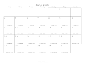 June 2023 Calendar with Jewish equivalents