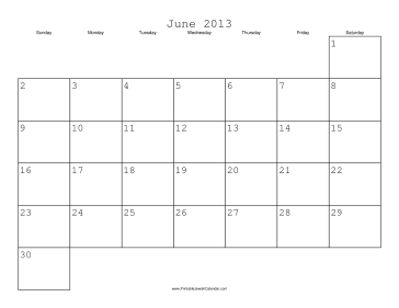 June 2013 Calendar with Jewish holidays 