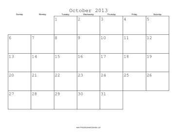 October 2013 Calendar with Jewish holidays 
