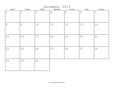December 2013 Calendar with Jewish holidays 