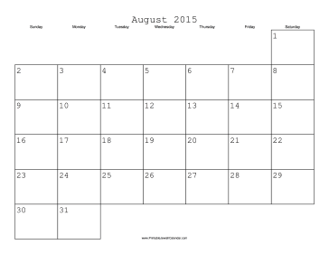 August 2015 Calendar with Jewish holidays 