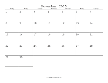 November 2015 Calendar with Jewish holidays 