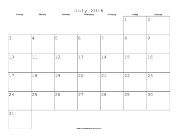 July 2016 Calendar with Jewish holidays 