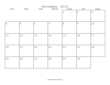 November 2018 Calendar with Jewish holidays 