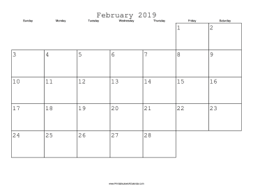 February 2019 Calendar with Jewish holidays 