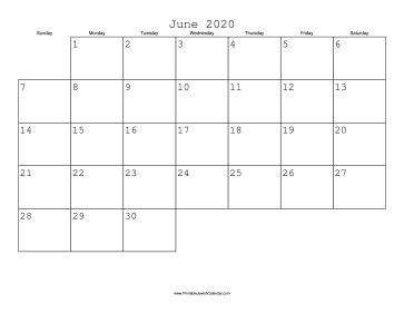 June 2020 Calendar with Jewish holidays 