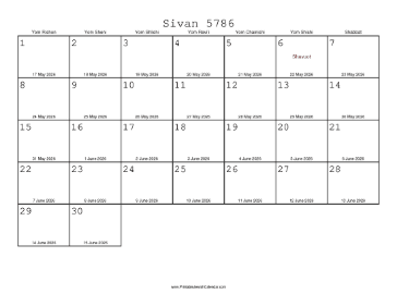 Sivan 5786 Calendar_with_Gregorian_equivalents 