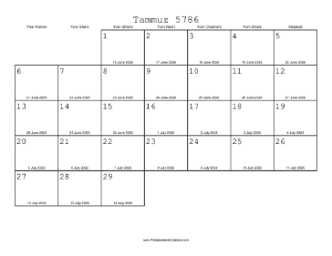 Tammuz 5786 Calendar_with_Gregorian_equivalents 