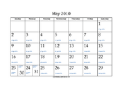 May 2010 Calendar with Jewish equivalents