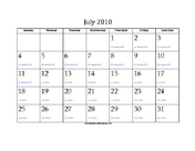 July 2010 Calendar with Jewish equivalents