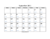 September 2011 Calendar with Jewish equivalents