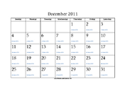 December 2011 Calendar with Jewish equivalents