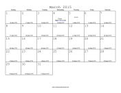March 2015 Calendar with Jewish equivalents