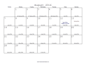 August 2016 Calendar with Jewish equivalents
