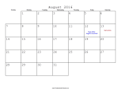 August 2016 Calendar with Jewish holidays