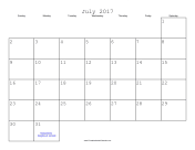 July 2017 Calendar with Jewish holidays