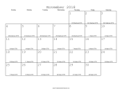 November 2018 Calendar with Jewish equivalents