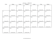 July 2019 Calendar with Jewish equivalents