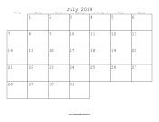 July 2019 Calendar with Jewish holidays