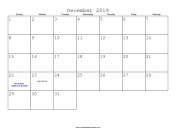 December 2019 Calendar with Jewish holidays