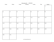 August 2020 Calendar with Jewish holidays