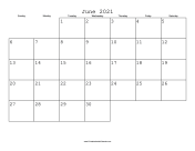 June 2021 Calendar with Jewish holidays