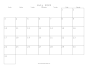 July 2022 Calendar with Jewish holidays