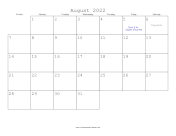 August 2022 Calendar with Jewish holidays