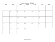 November 2022 Calendar with Jewish holidays