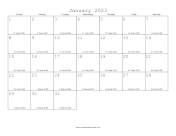 January 2023 Calendar with Jewish equivalents