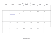 March 2023 Calendar with Jewish holidays