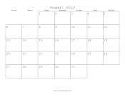 August 2023 Calendar with Jewish holidays