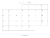November 2023 Calendar with Jewish holidays