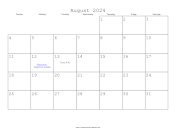August 2024 Calendar with Jewish holidays