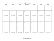 November 2024 Calendar with Jewish equivalents