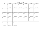 June 2026 Calendar with Jewish equivalents