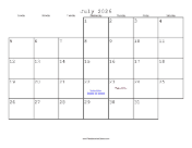 July 2026 Calendar with Jewish holidays