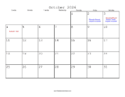 October 2026 Calendar with Jewish holidays