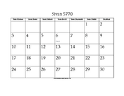 Sivan 5770 Calendar